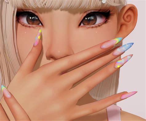 Sunshine Nails Saruin Sims 4 Nails Sims 4 Game Sims 4 Cc Packs