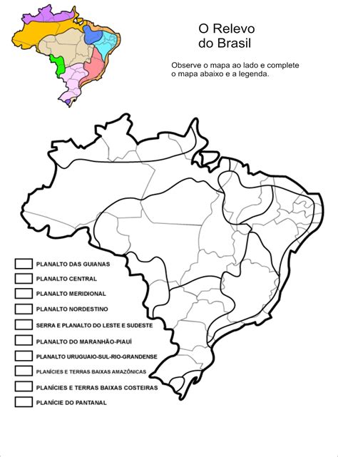 Atividades Sobre O Relevo Brasileiro Para Imprimir Atividades De