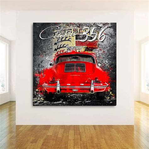 Auto Wandbild Porsche Retro Leinwand Pop Art Bild