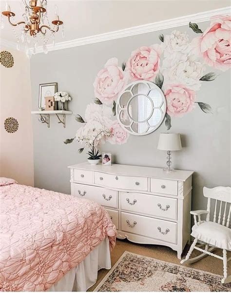 Floral Wall Decals Peony Flower Wall Decals Nursery Decals Floral