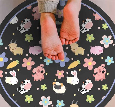 Tapis Vinyl Enfant Animaux Sauvages Et Lapins Tenstickers