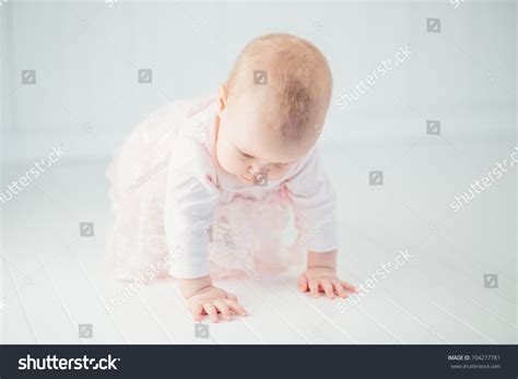 Side View Pretty Crawling Baby On Stock Photo Shutterstock