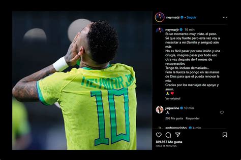 El Descarnado Posteo De Neymar Tras Confirmarse Su Dura Lesión “es Un Momento Muy Triste El