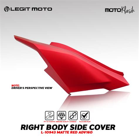 LEGITMOTO GENUINE HONDA ADV 160 BODY SIDE COVER MATTE BLACK MATTE RED