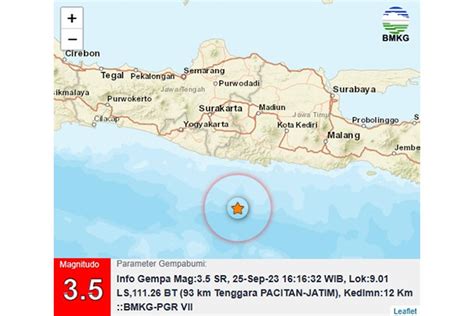 Gempa Bumi Magnitudo Guncang Tenggara Pacitan Times Indonesia