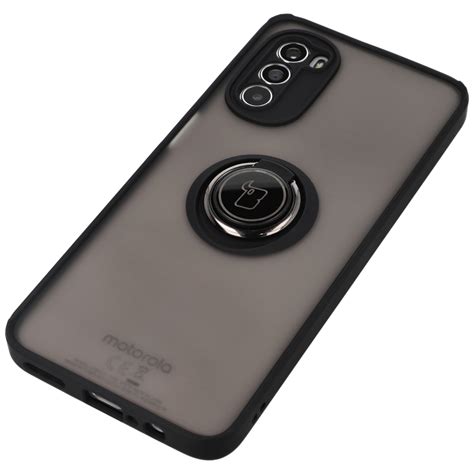 Schutzhülle Bizon Case Hybrid Ring für Motorola Moto G52 G82 Schwarz