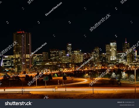 Downtown Denver Skyline Night Stock Photo 2141261121 | Shutterstock