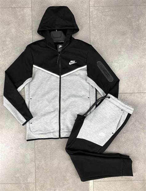 Спортивный костюм найк тач флис, nike tech fleece, черный с серым ...