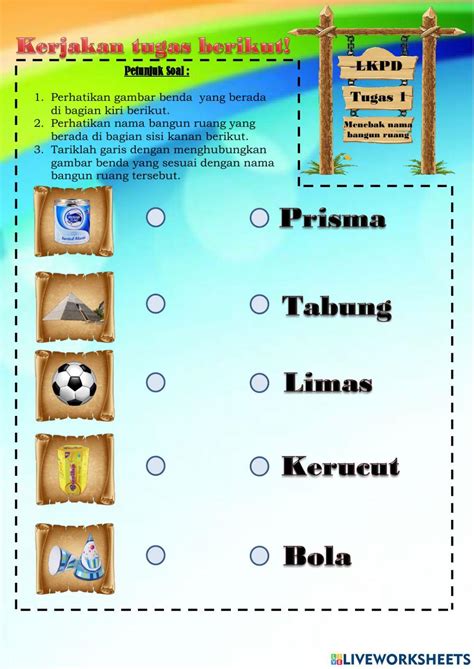 Bangun Ruang Interactive Activity For Sekolah Dasar Live Worksheets