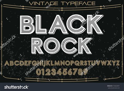 Vintage Font Typeface Handcrafted Vector Script เวกเตอร์สต็อก ปลอดค่า