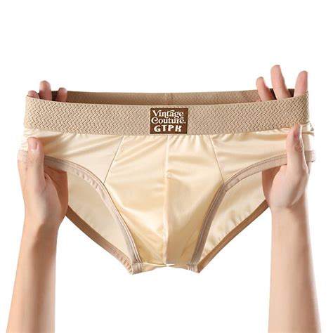 Men S Satin Silk Briefs Panties Lingerie Knickers Breathable Underpants L EBay
