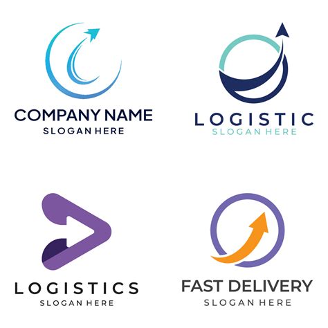 Logistics Company Vector Logo Arrow Icon Logo Fast Digital Delivery