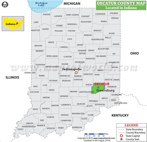 Decatur County Map, Indiana