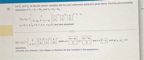 Solved Let X And X Be Discrete Random Variables With The Chegg