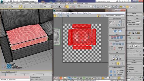 Unwrap Uvw Map For Sofa Model Ds Max Tutorials Youtube