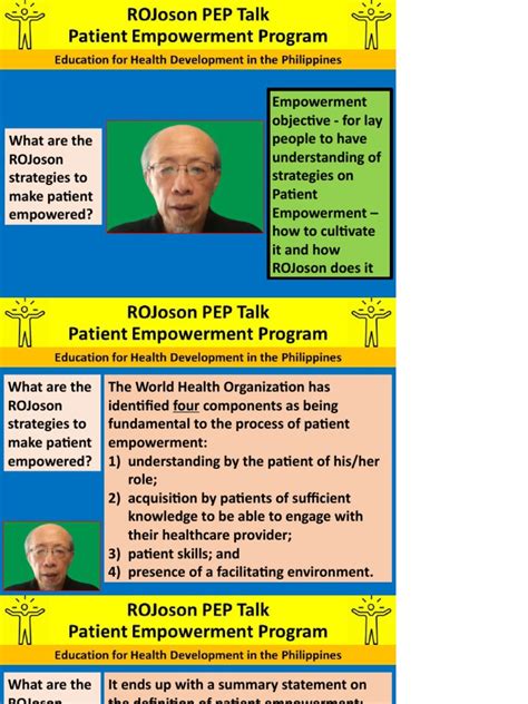 Rojoson Pep Talk Strategies Of Patient Empowerment Program Pre