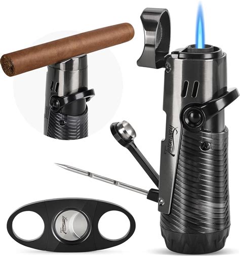 Amazon Tesonway Cigar Lighter Windproof Refillable Butane Torch