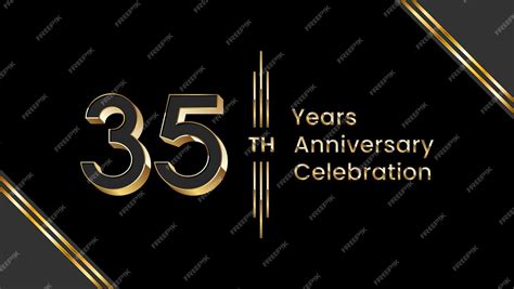 Premium Vector 35th Anniversary Template Design With Golden Number And Font For Birthday Event