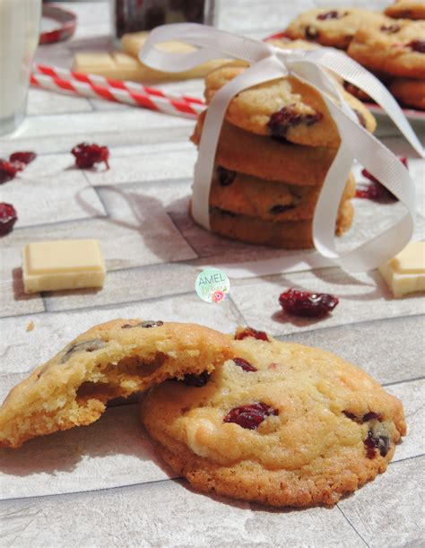 Délicieux Cookies Au Chocolat Blanc Et Cranberries Amel Délices