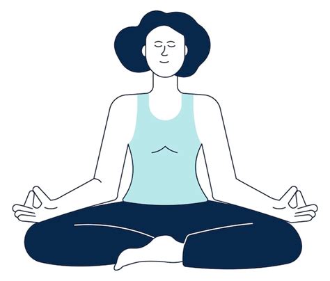 Icono de equilibrio mental mujer meditando en posición de loto Vector