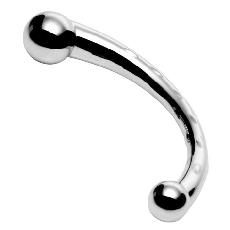 The Chrome Crescent Dual Ended Dildo Double Ball Metal Sex Toy Master