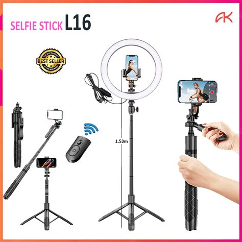 Jual ANK TONGSIS TRIPOD L16 REMOTE BLUETOOTH SELFIE STICK 153cm 4IN1