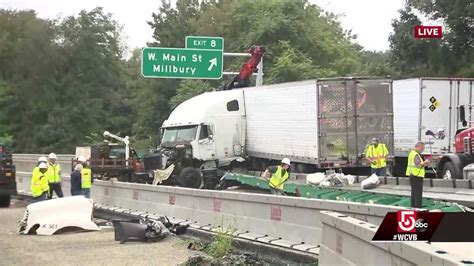 Multivehicle Tractor Trailer Crash Shuts Down Highway