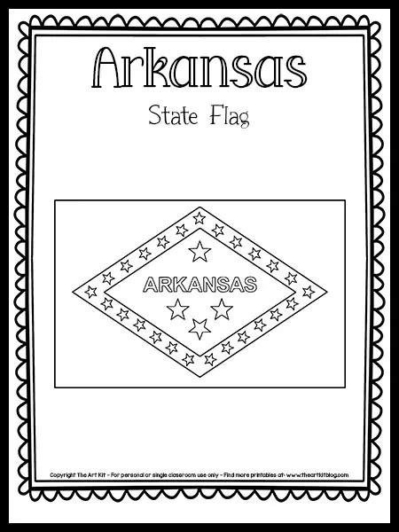 Arkansas State Flag Coloring Page {free Printable } The Art Kit