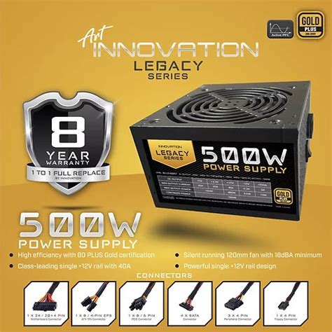 Jual PSU INNOVATION 500W LEGACY SERIES Gold Garansi Resmi 8 Tahun