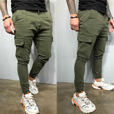 Pantalon Cargo Pour Hommes Poches Jambes Droites Urbain Jogging