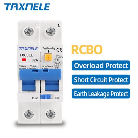 230V 2P Residual Current Circuit Breaker MCB 30mA Overload Short