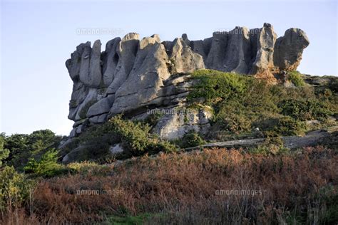 Eroded Rock Formation La Couronne Along The Cote De Granit Rose Pink