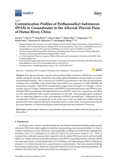 (PDF) Contamination Profiles of Perfluoroalkyl Substances (PFAS) in ...