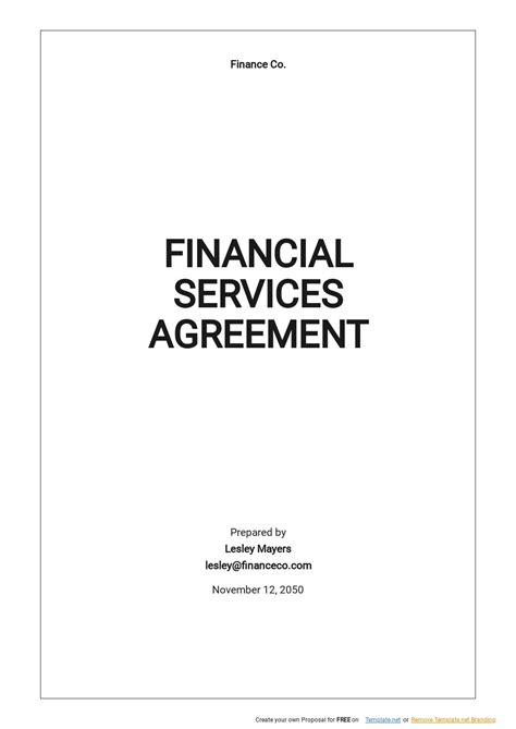 Financial Agreement Template Free