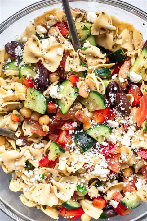 Mediterranean Chickpea Pasta Salad Food Faith Fitness