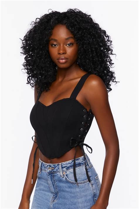 Lace Up Bustier Crop Top Forever21us