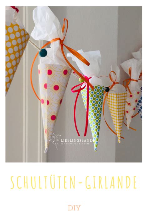 Ein Einfaches Diy Deko Girlande Mit Mini Schult Ten Zur Einschulung