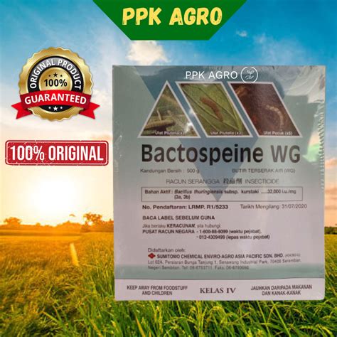 500g Bactospeine WG Racun Organik BT Bacillus Thuringiensis Racun