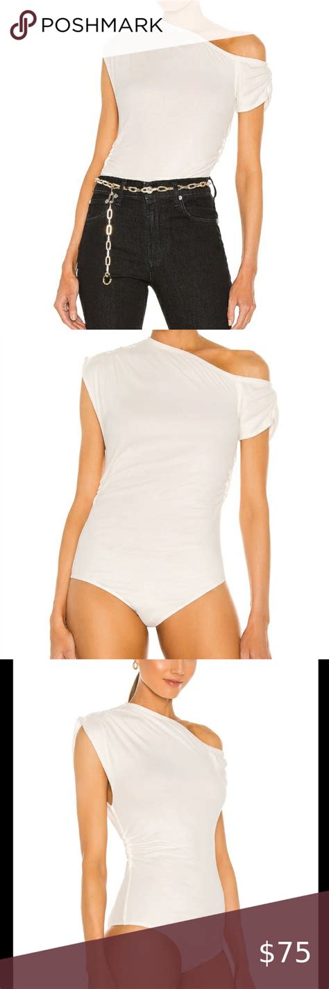 H Ours Off Shoulder Shirred Bodysuit In Ivory In 2024 Clothes Design