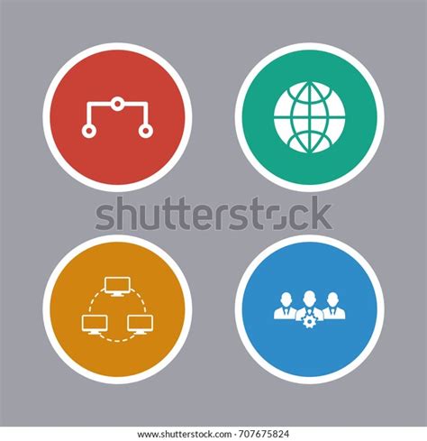 Network Icons Set Stock Vector Royalty Free 707675824 Shutterstock