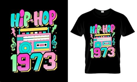 Premium Vector Hip Hop 1973 Colorful Graphic Tshirt Trendy Design