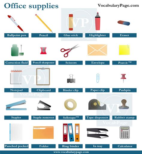 Office Supplies - Vocabulary Home