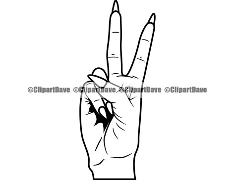 Hand Gesture Peace Sign Svg Design Logo Female Woman Girl Etsy