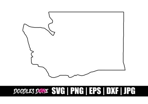 Washington Outline SVG Cut File Graphic by Doodlesdone · Creative Fabrica