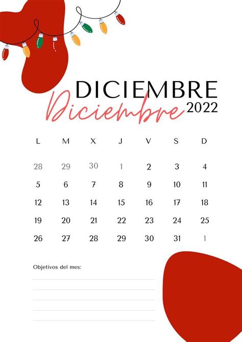 Calendario Diciembre 2022 Calendario De Diciembre Diciembre Calendario