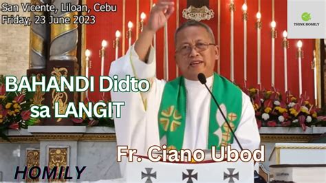 Fr Ciano Ubod Homily Unsaon Nato Pagtigum Ug Bahandi Didto Sa Langit