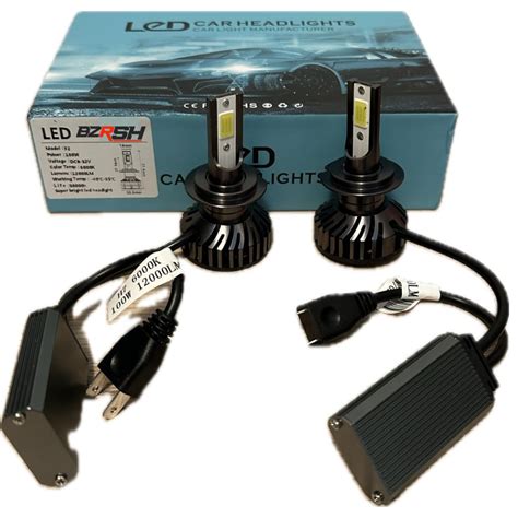 Set Becuri Auto Led H F Cob W Bzrsh Lumina Alb Rece