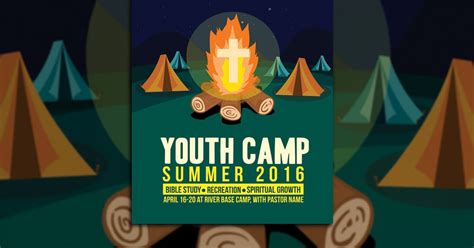 Youth Camp Church Flyer Template Print Templates Ft Bible And Big