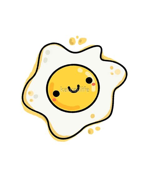 Kawaii Fried Egg By Kawaiilife Redbubble Cute Little Drawings Cute