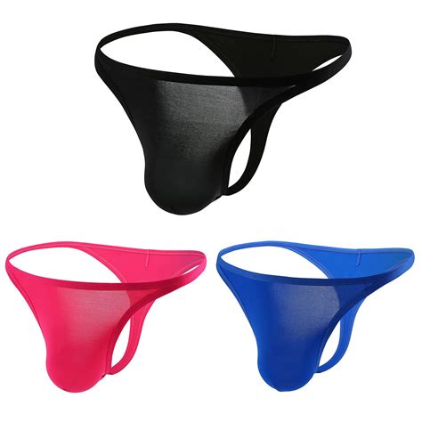 Buy Men S Sexy Low Rise Thongs Bulge Pouch G Strings Bikini Swimwear